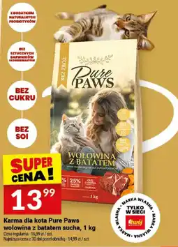 Twój Market Karma dla kota Pure Paws wołowina z batatem sucha oferta