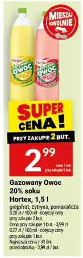 Twój Market Gazowany Owoc 20% soku Hortex oferta