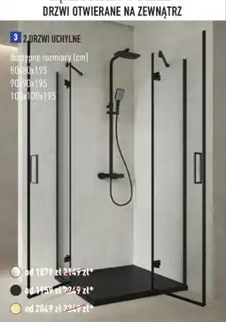Cersanit DRZWI OTWIERANE NA ZEWNĄTRZ 2 DRZWI UCHYLNE oferta