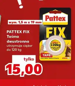 Kaufland Taśma dwustronna Pattex Fix 1,5mx19 mm oferta