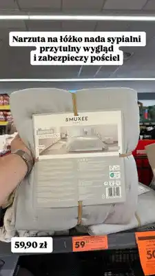 Biedronka Narzuta na łóżko Smukee Home oferta