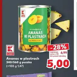 Kaufland Ananas w puszce w plastrach K-Classic oferta