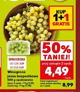 Kaufland Winogrona jasne bezpestkowe oferta