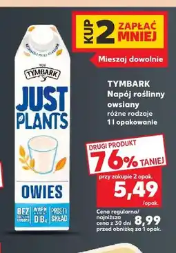Kaufland Napój roślinny owsiany Tymbark Just Plants oferta