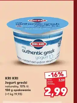 Kaufland Jogurt grecki naturalny Kri Kri 10% oferta