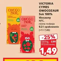 Kaufland Sok tłoczony NFC Victoria Cymes Owocozaur jabłko marchewka 100% oferta