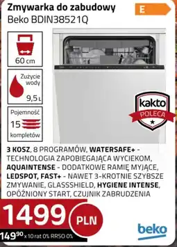 Kakto Zmywarka do zabudowy Beko BDIN38521Q oferta