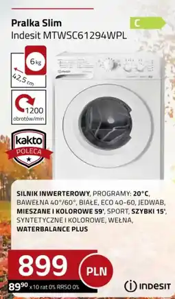 Kakto Pralka Slim Indesit MTWSC61294WPL oferta