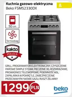 Kakto Kuchnia gazowo-elektryczna Beko FSM52330DX oferta