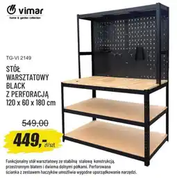 Unimet Vimar STÓŁ WARSZTATOWY BLACK Z PERFORACJĄ oferta
