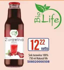 AT Sok żurawina 100% Natural life oferta