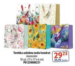 AT Torebka ozdobna mała kwadrat monocholor oferta