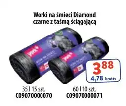 AT Worki na śmieci Diamond czarne z taśmą ściągającą oferta