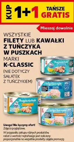 Kaufland K-Classic Filety lub kawałki z tuńczyka w puszkach oferta