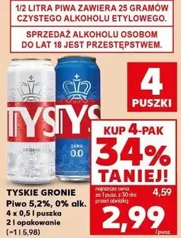 Kaufland Piwo Tyskie Gronie / Zero 0,0% oferta
