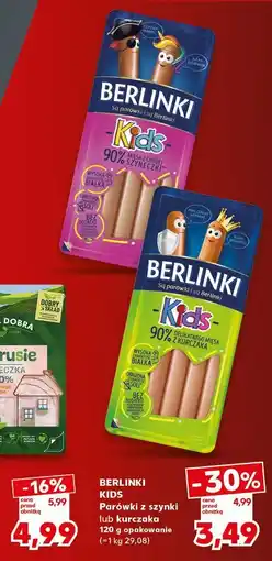 Kaufland Berlinki Kids Parówki z szynki lub kurczaka oferta