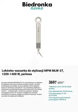 Biedronka Lokówko-suszarka do stylizacji MPM MLW-27, 1200-1400 W, perłowa oferta