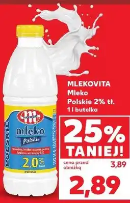 Kaufland MLEKOVITA Mleko Polskie 2% tł. 1 l butelka oferta