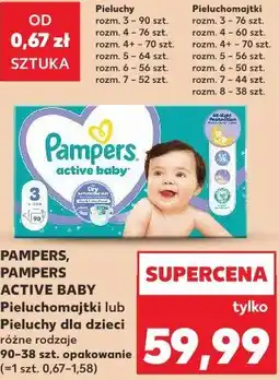 Kaufland Pampers Active Baby Pieluchomajtki lub Pieluchy dla dzieci oferta