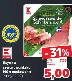 Kaufland K-Classic Szynka szwarcwaldzka Schwarzwälder Schinken g.g.A oferta