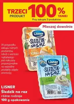 Kaufland LISNER Śledzik na raz różne rodzaje 100 g opakowanie oferta