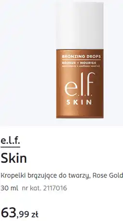 Rossmann e.l.f. Skin Kropelki brązujące do twarzy, Rose Gold oferta
