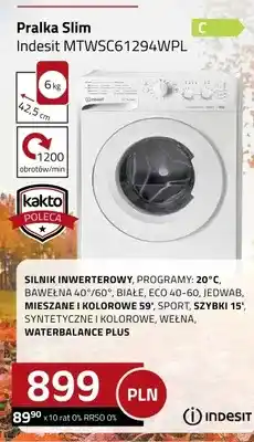 Kakto Pralka Slim Indesit MTWSC61294WPL oferta