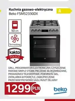 Kakto Kuchnia gazowo-elektryczna Beko FSM52330DX oferta