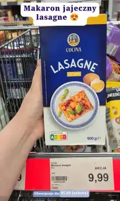 ALDI Makaron jajeczny lasagne Cucina oferta
