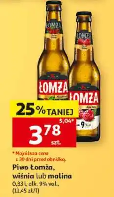 Auchan Piwo Łomża, wiśnia lub malina oferta
