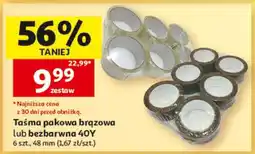 Auchan Taśma pakowa brązowa lub bezbarwna 40Y oferta