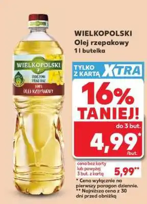Kaufland WIELKOPOLSKI Olej rzepakowy 1L butelka oferta
