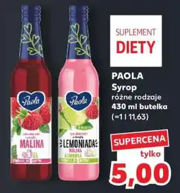 Kaufland PAOLA Syrop różne rodzaje 430 ml butelka oferta