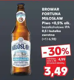 Kaufland BROWAR FORTUNA MIŁOSŁAW Piwo 0,5% alk. bezalkoholowe IPA 0,5 l butelka zwrotna oferta