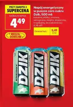 Biedronka Napój energetyczny w puszce zero cukru Dzik, 500 ml oferta