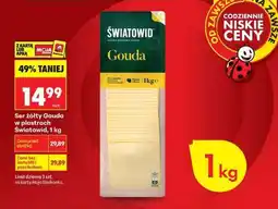 Biedronka Ser żółty Gouda w plastrach światowid , 1 kg oferta