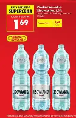 Biedronka Woda mineralna Cisowianka, 1,5 l oferta
