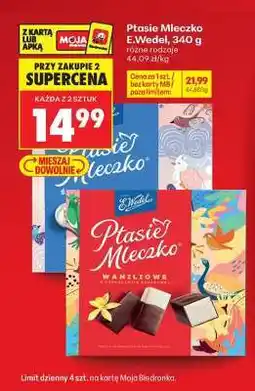 Biedronka PTASIE MLECZKO E.WEDEL, 340 G oferta