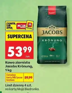 Biedronka Kawa ziarnista Jacobs Kronung, 1 kg oferta