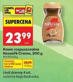 Biedronka Kawa rozpuszczalna Nescafé Crema 200 g oferta