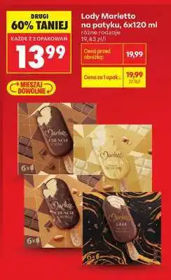 Biedronka Lody Marletto na patyku, 6x120 ml oferta