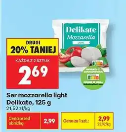 Biedronka Ser mozzarella light Delikate, 125 g oferta
