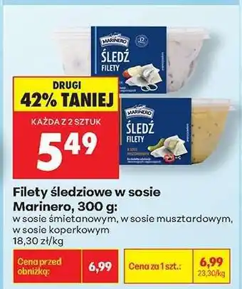 Biedronka Filety śledziowe w sosie Marinero, 300 g oferta