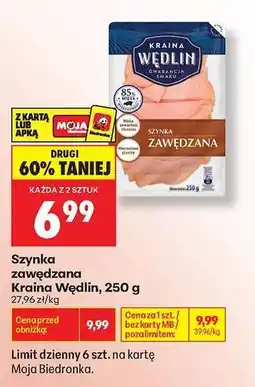 Biedronka Szynka zawędzana Kraina Wędlin 250 g oferta