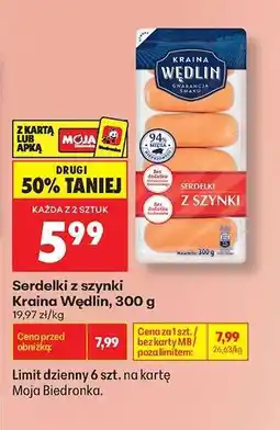 Biedronka Serdelki z szynki Kraina Wędlin, 300 g oferta