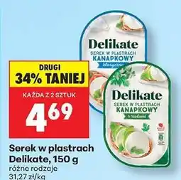 Biedronka Serek w plastrach Delikate, 150 g oferta