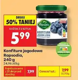 Biedronka Konfitura jagodowa Rapsodia, 240 g oferta