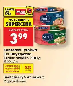 Biedronka Konserwa Tyrolska lub Turystyczna Kraina Wędlin, 300 g oferta