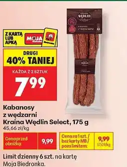 Biedronka Kabanosy z wędzarni Kraina Wędlin Select , 175 g oferta