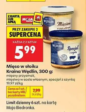 Biedronka Mięso w słoiku Kraina Wędlin, 300 g oferta
